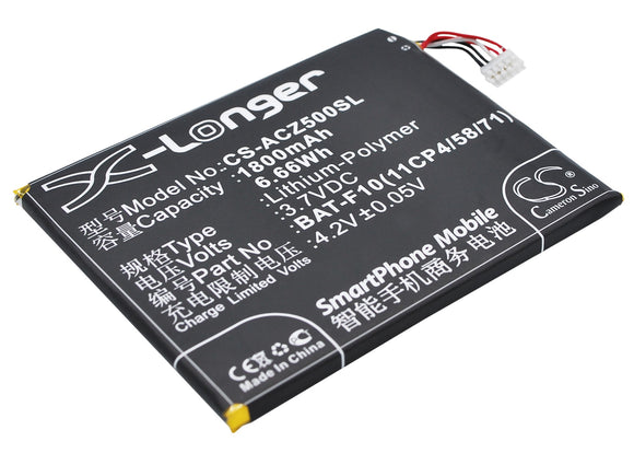Battery for Acer Liquid Z500 BAT-F10(11CP4-58-71) 3.7V Li-Polymer 1800mAh / 6.66