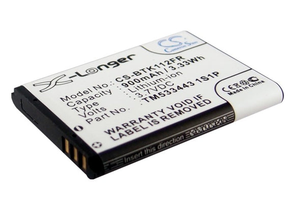 Battery for BLAUPUNKT BT Drive Free 111 TM533443 1S1P 3.7V Li-ion 900mAh / 3.33W