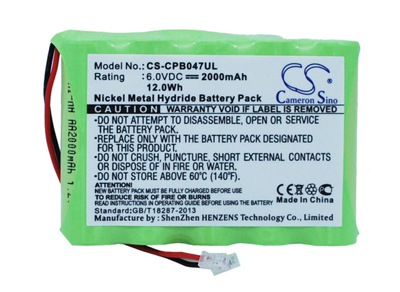 Battery for Universel AA x 5 6V Ni-MH 2000mAh / 12.0Wh