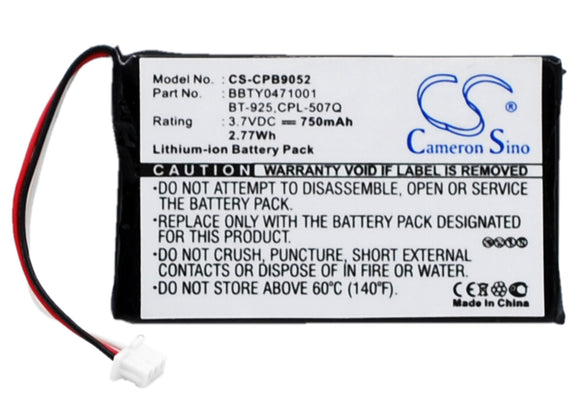 Battery for Uniden TRU-C46 BBTY0471001, BT-925 3.7V Li-ion 750mAh / 2.78Wh