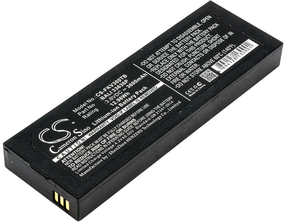 Battery for FanVision K-IVT-300-GD-B BALI 33636P, K-ABC-30P-KT-B 3.6V Li-ion 360