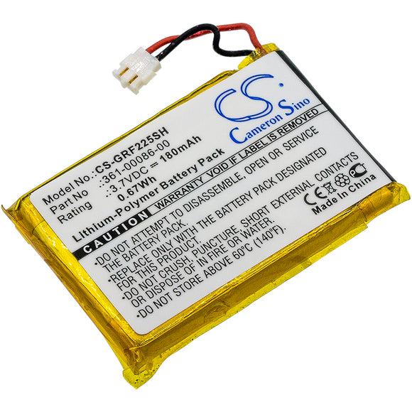 Battery for Garmin GRM0371754 361-00072-10, 361-00086-00 3.7V Li-Polymer 180mAh 