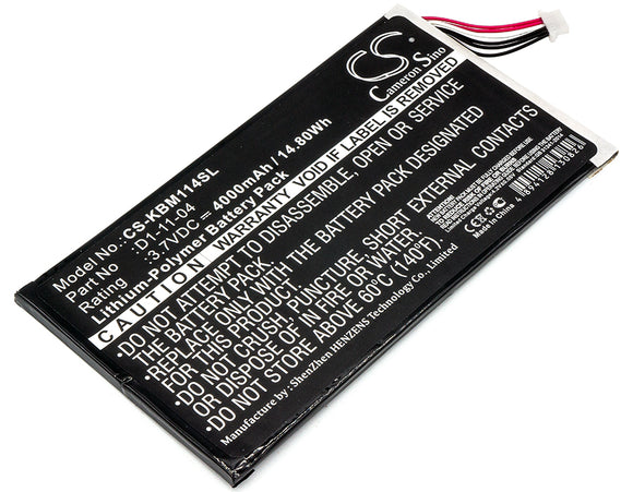 Battery for Kobo Vox D1-11-04 3.7V Li-Polymer 4000mAh / 14.80Wh