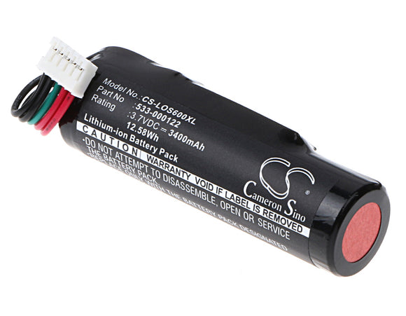 Battery for Logitech WS600 533-000122, T11715170SWU 3.7V Li-ion 3400mAh / 12.58W