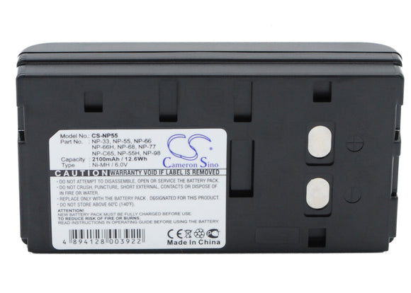 Battery for Sony CCDTR61 NP-33, NP-55, NP-66, NP-66H, NP-68, NP-77, NP-98 6V Ni-