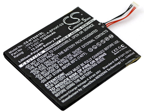 Battery for Nintendo Switch HAC-001 HAC-003, HAC-A-BPHAT-C0 3.7V Li-Polymer 3600