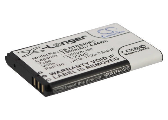 Battery for RTI Pro24.r v2 41-500012-13, ATB-1100-SANUF 3.7V Li-ion 1200mAh / 4.