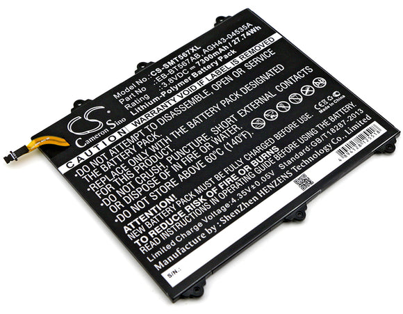 Battery for Samsung SM-T567V EB-BT567ABA, GH43-04535A 3.8V Li-Polymer 7300mAh / 