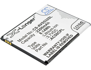Battery for Archos 50c Platinum AC50CPL, BSE70H 3.7V Li-ion 2200mAh / 8.14Wh