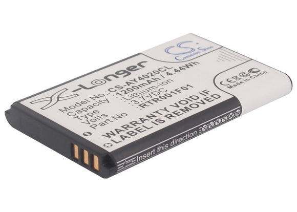 Battery for Alcatel 8232 DECT 10000058, 3BN67332AA, RTR001F01 3.7V Li-ion 1200mA