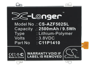 Battery for Asus ZenFone 5 A502CG 0B200-01210100, C11P1410 3.8V Li-Polymer 2500m