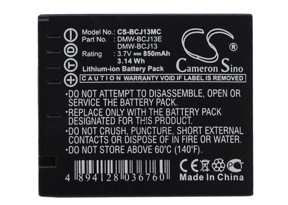 Battery for Leica D-LUX5 18719, 18720, BP-DC9, BP-DC9E, BP-DC9U 3.7V Li-ion 850m