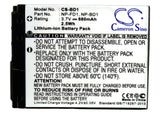 Battery for Sony Cyber-shot DSC-T700 NP-BD1, NP-FD1 3.7V Li-ion 680mAh