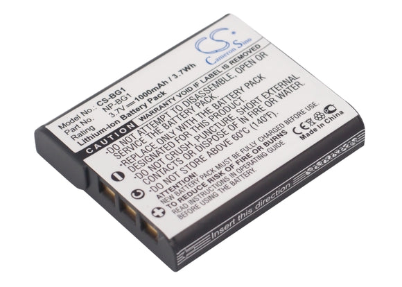 Battery for Sony Cyber-Shot DSC-WT300 NP-BG1, NP-FG1 3.7V Li-ion 1000mAh
