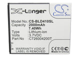 Battery for BLU D410 C726004200T 3.7V Li-ion 2000mAh / 7.40Wh