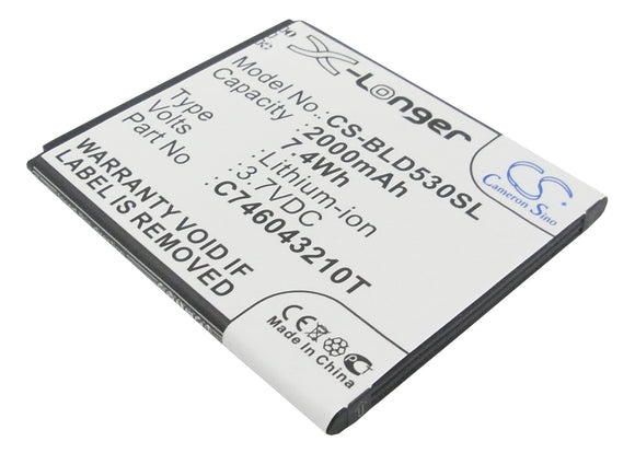 Battery for BLU D530X C706045200P, C706045200T 3.7V Li-ion 2000mAh / 7.40Wh