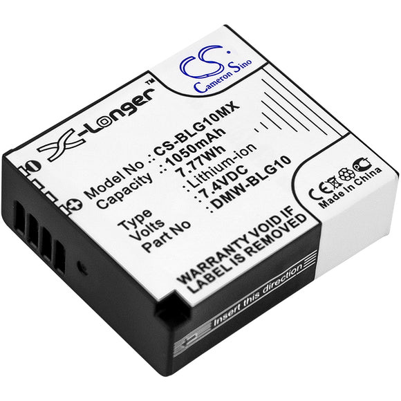 Battery for Panasonic Lumix DMC-TX1 DMW-BLG10, DMW-BLG10E 7.4V Li-ion 1050mAh / 