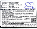 Battery for BLU N010U C776040200L 3.7V Li-ion 1300mAh / 4.81Wh