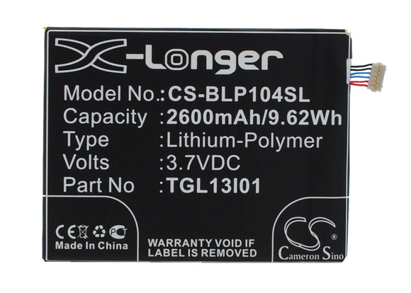 Battery for MAXON MX X3 3.7V Li-Polymer 2600mAh / 9.62Wh