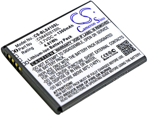 Battery for BLU S410 C584505150L, C584505150T 3.7V Li-ion 1300mAh / 4.81Wh