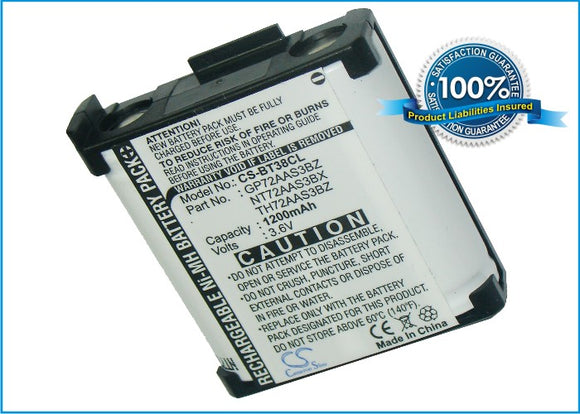 Battery for GE 2595081 2-9005, BT-38 3.6V Ni-MH 1200mAh / 4.32Wh