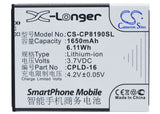 Battery for Coolpad 8190Q CPLD-16 3.7V Li-ion 1650mAh / 6.11Wh