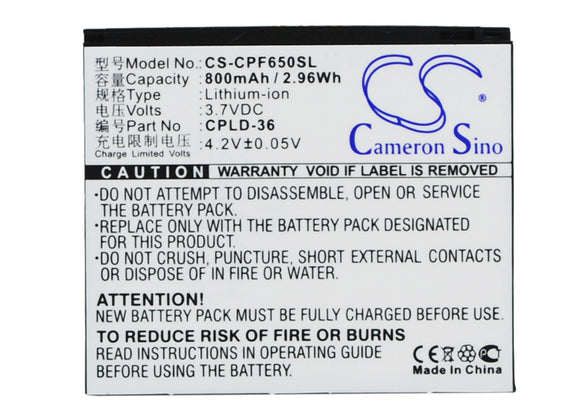 Battery for Coolpad E230 CPLD-36 3.7V Li-ion 800mAh / 2.96Wh
