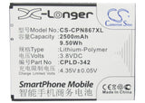 Battery for Coolpad 8670 CPLD-342 3.8V Li-Polymer 2500mAh / 9.50Wh