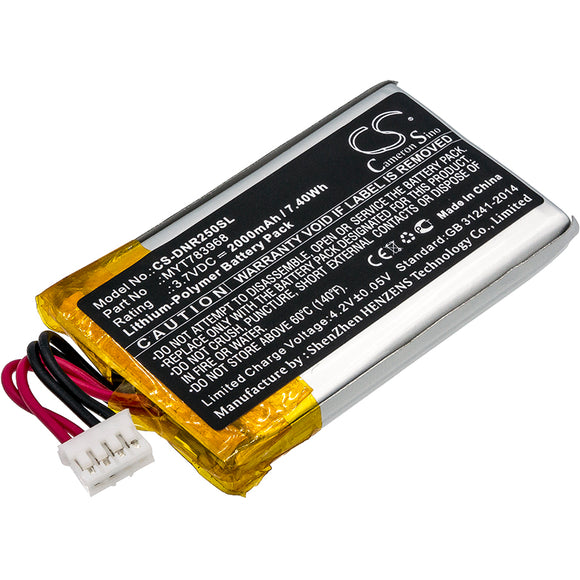 Battery for DeLorme InReach Explorer MYT783968 3.7V Li-Polymer 2000mAh / 7.40Wh