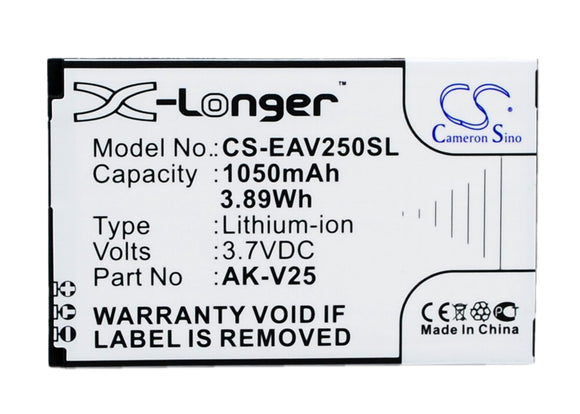 Battery for Emporia V25 AK-V25, AK-V25 (V2.0) 3.7V Li-ion 1050mAh / 3.89Wh
