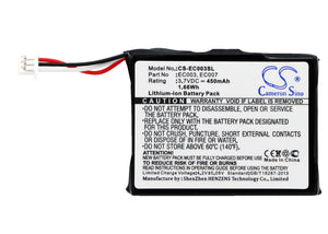 Battery for Apple Mini 4GB M9800B-A EC003, EC007 3.7V Li-ion 450mAh / 1.67Wh