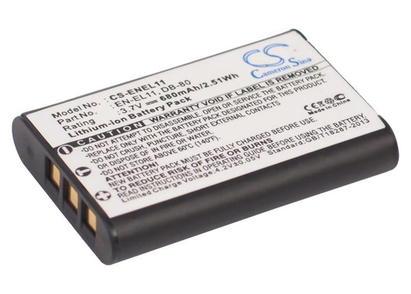 Battery for RICOH Ricoh R50 DB-80 3.7V Li-ion 680mAh / 2.5Wh