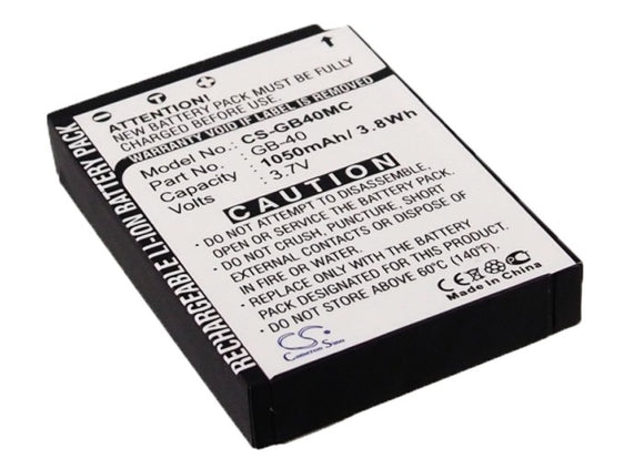 Battery for GE E1050TW GB-40 3.7V Li-ion 850mAh / 3.15Wh