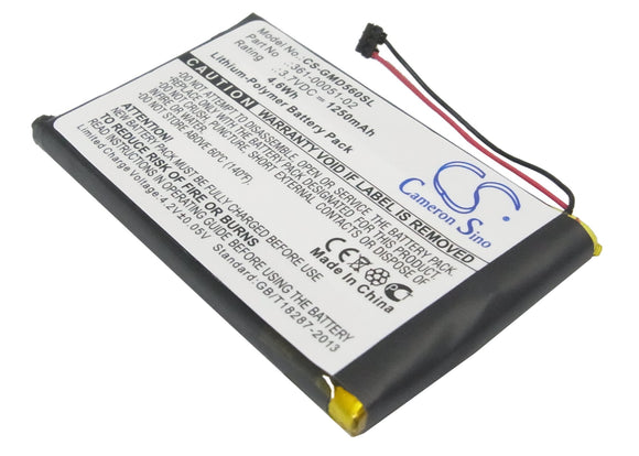 Battery for Garmin Dezl 650LM 361-00051-02 3.7V Li-Polymer 1250mAh / 4.63Wh