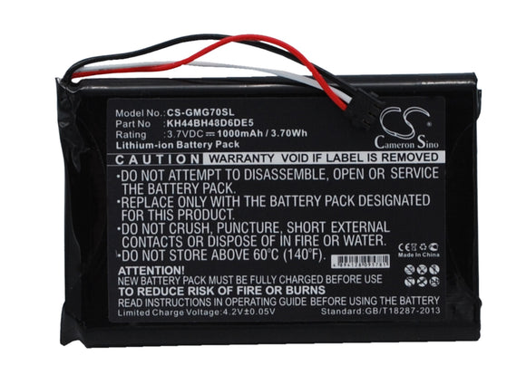 Battery for Garmin Approach G7 KH44BH48D6DE5 3.7V Li-ion 1000mAh / 3.70Wh