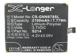 Battery for GIONEE GN878 S214 3.7V Li-Polymer 2100mAh / 7.77Wh