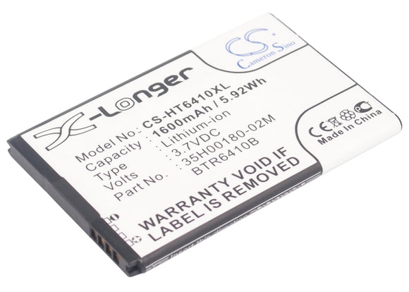 Battery for Verizon Fireball 35H00180-02M, 35H00181-01M, 35H00184-01M, BTR6410B 