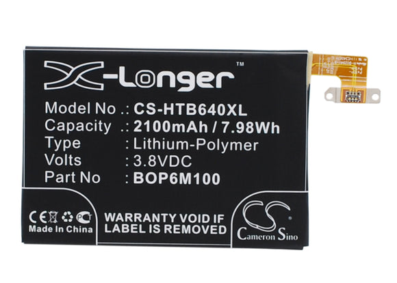 Battery for HTC One Mini 2 35H00216-00M, B0P6M100, BOP6M100 3.8V Li-Polymer 2100