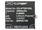 Battery for HTC Desire 816 35H00220-00M, 35H00220-01M, B0P9C100 3.8V Li-Polymer 