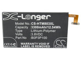 Battery for HTC One Max 35H00211-00M, B0P3B100, B0P3P100 3.8V Li-Polymer 3300mAh