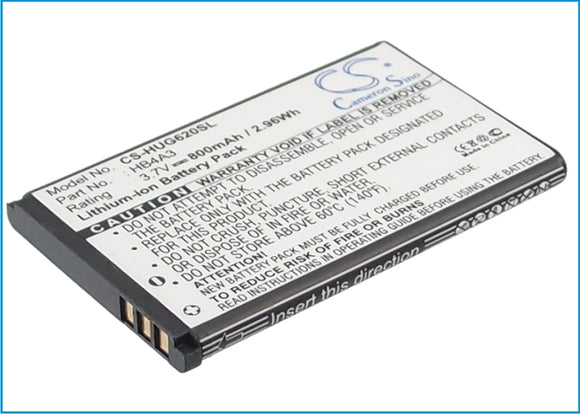 Battery for T-Mobile Unity HB4A3 3.7V Li-ion 800mAh / 2.96Wh
