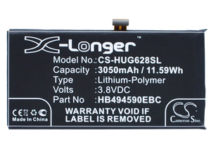 Battery for HUAWEI Honor 7 HB494590EBC 3.8V Li-Polymer 3050mAh / 11.59Wh