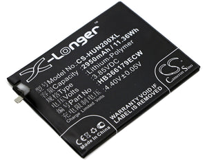 Battery for HUAWEI PIC-TL00 HB366179ECW 3.85V Li-Polymer 2950mAh / 11.36Wh