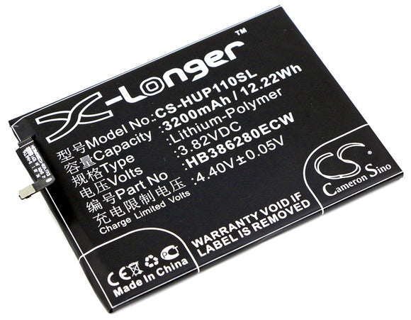Battery for HUAWEI P10 Premium Edition Dual SIM HB386280ECW 3.82V Li-Polymer 320