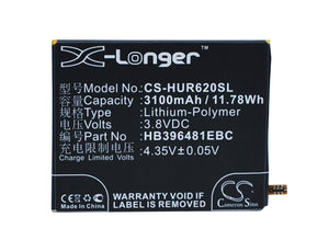 Battery for HUAWEI KIW-L23 HB396481EBC, HB396481EBW 3.8V Li-Polymer 3100mAh / 11