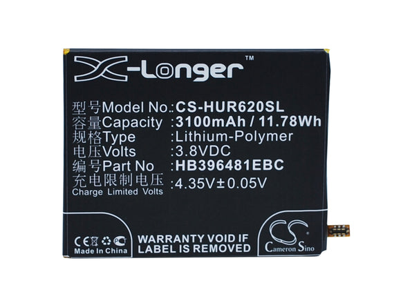 Battery for HUAWEI CAM-L03 HB396481EBC, HB396481EBW 3.8V Li-Polymer 3100mAh / 11