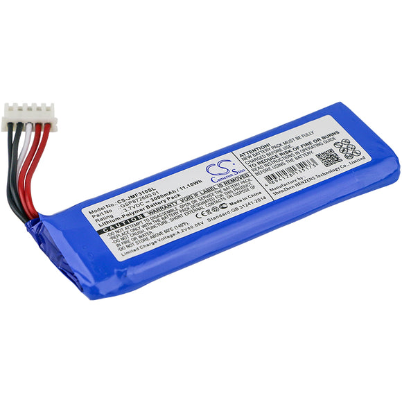 Battery for JBL Flip 4 Special Edition GSP872693 01 3.7V Li-Polymer 3000mAh / 11
