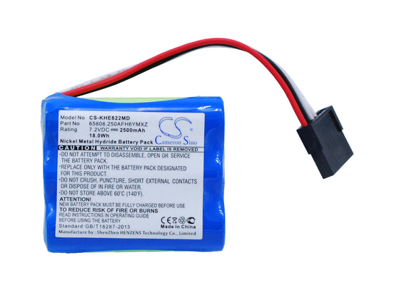 Battery for Keeler Headlamp EP39-22079 250AFH6YMXZ, 65808 7.2V Ni-MH 2500mAh / 1