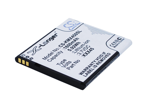 Battery for KAZAM Trooper2 4.5 KXX45, KXX45STSBJ004840 3.7V Li-ion 1600mAh / 5.9