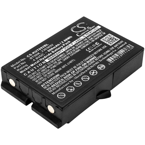 Battery for IKUSI RAD-TS 2303692, BT06K 4.8V Ni-MH 600mAh / 2.88Wh